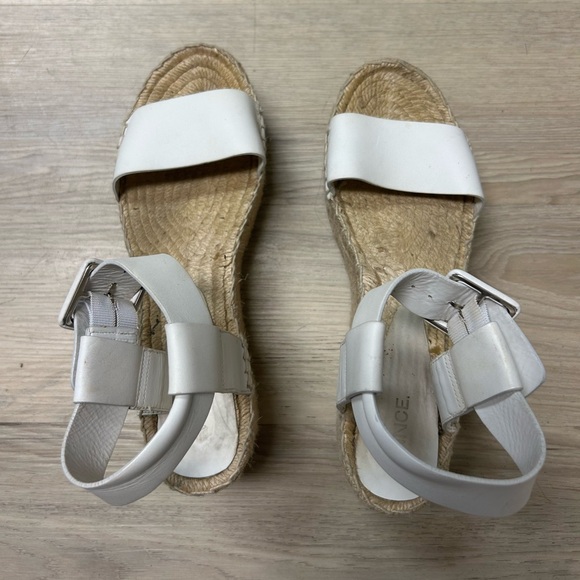Vince Sandals Women's 9 Espadrille Wedge Platform Ankle Strap Buckle White Abby - Picture 6 of 14